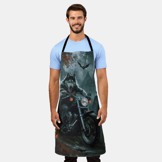 Tablier Alaskan Malamute équitation moto Halloween effraya (Porté)