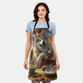 Tablier Alaskan Malamute : Noël festif (Porté)