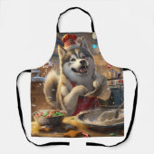 Tablier Alaskan Malamute : Noël festif (Recto)