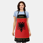 Tablier Albanie Chefs Apron, Drapeau albanais (Porté)