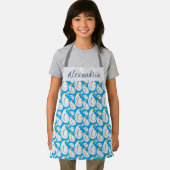 Tablier Albatros Bleu, Blanc, Gris, Nom Jaune Enfants (Insitu)