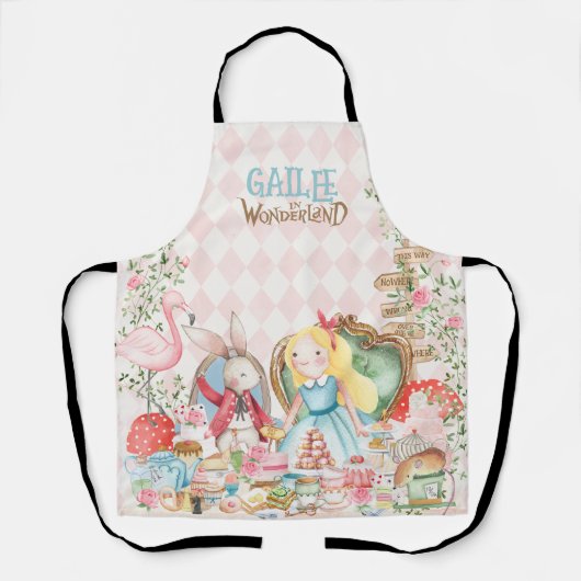 Tablier Alice Aventures dans Woderland Anniversaire Tea Pa (Recto)