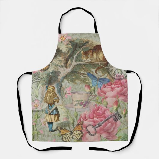 Tablier Alice Cheshire Chat Wonderland Tree Garden (Recto)