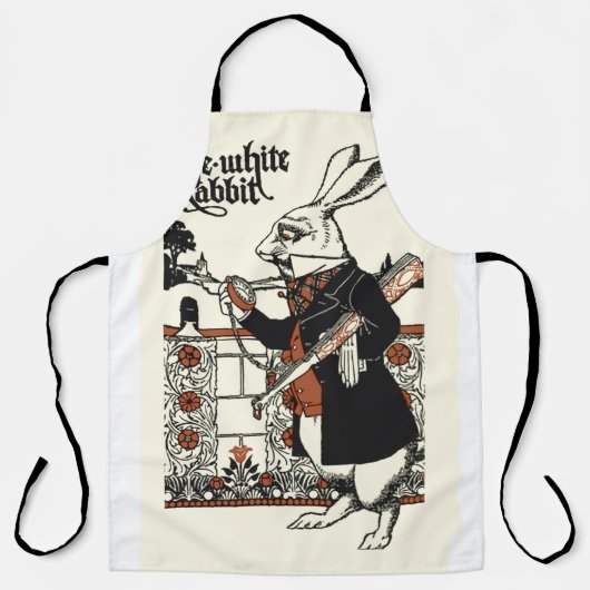 Tablier Alice Lapin Blanc Classique Wonderland (Recto)