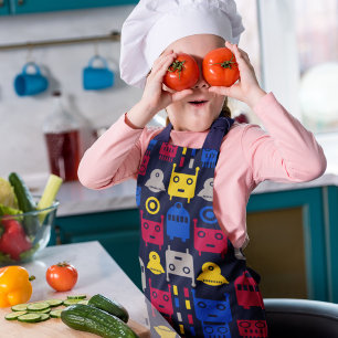 Tablier Alien Doodle vaisseau et Motif robotique