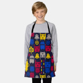 Tablier Alien Doodle vaisseau et Motif robotique (Porté)