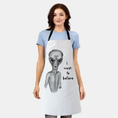 Tablier Alien gris, je veux croire (Porté)