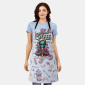 Tablier Alien ici pour le café (Porté)
