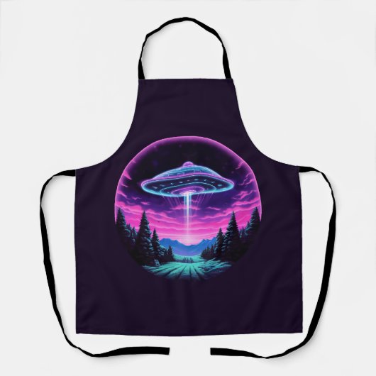 Tablier Alien vaisseau spatial rétro futuriste (Recto)