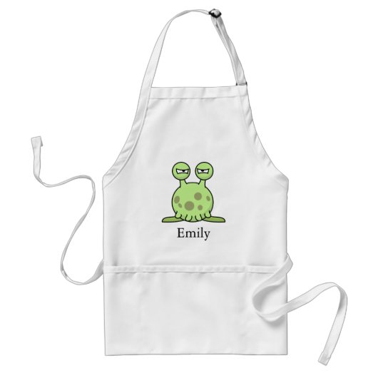 Tablier Alien Vert Mignon Personnalisé (Devant)