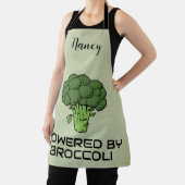 Tablier Alimenté par Broccoli Bold Vert Personnalisé Nom (Insitu)