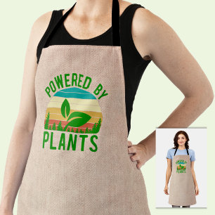 Tablier Alimenté Par Plantes Funny Green Vegan Vintage co
