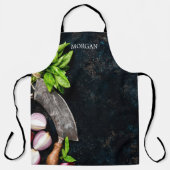 Tablier Aliments rustiques légumes herbes nom de toile (Recto)