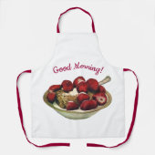 Tablier Aliments vintages Petit déjeuner sain Fraises céré (Recto)
