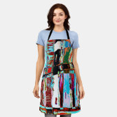 Tablier All-Over Print Apron Collapse Reflection Abstract (Porté)