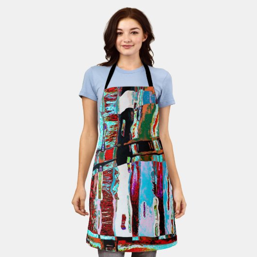 Tablier All-Over Print Apron Collapse Reflection Abstract (Porté)