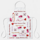 Tablier All Over Print Apron Couple Red Hearts Valentine's (Recto)