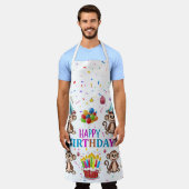 Tablier All Over Print Apron Happy Birthday Monkey (Porté)