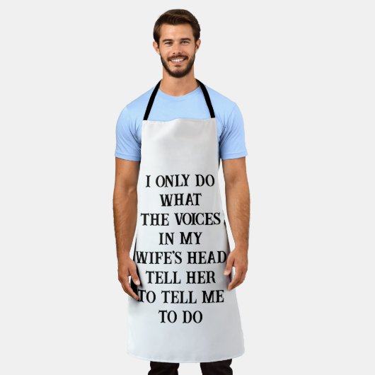 Tablier All Over Print Apron Husband Wife's Joke (Porté)