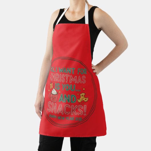 Tablier All-Over Print Apron, Medium Christmas (Insitu)