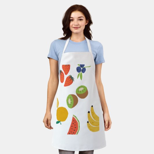 Tablier All-Over Print Apron, Medium fruits  (Porté)