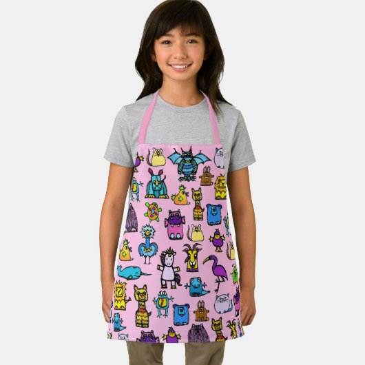 Tablier All-Over Print Apron - Pink (Insitu)