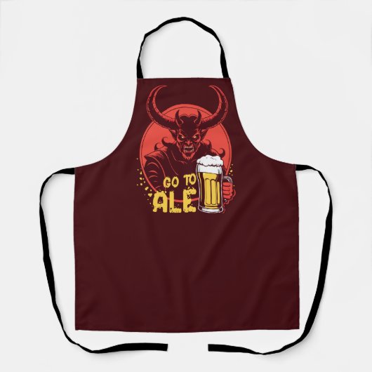 Tablier Aller à Ale - Satan buvant de la bière (Recto)