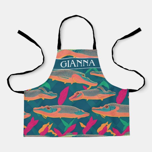 Tablier Alligator Gar Rainbow Motif coloré (Recto)