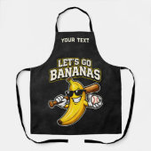 Tablier Allons Bananes Baseball Rétro Banane Drôle (Recto)