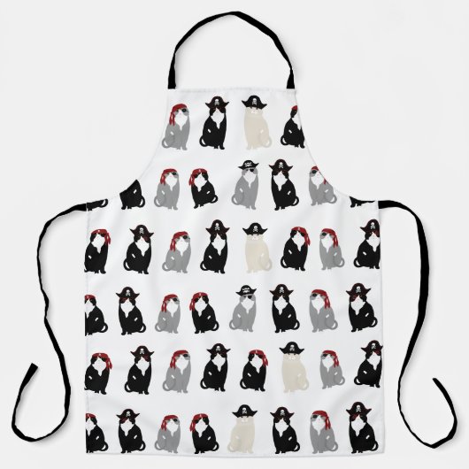 Tablier Allover de chat pirate Imprimer l'aire (Recto)