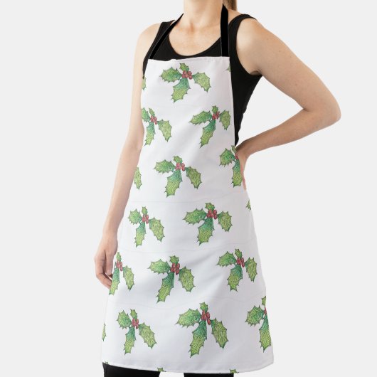 Tablier Allover Print Apron Holly Jolly (Insitu)
