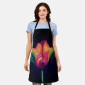 Tablier Allover Print Apron Rainbow Parrot Tulip (Porté)