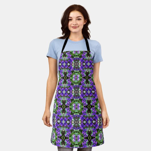 Tablier Allover Print Apron Wild Violets (Porté)