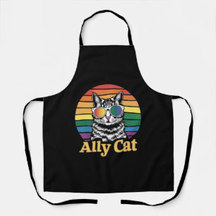 Tablier Ally Cat LGBT Rainbow Flag LGBTQ Cadeau