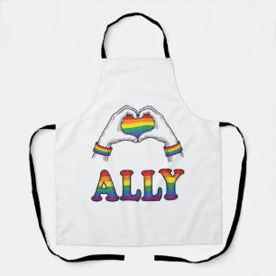 Tablier Ally Rainbow Hands Heart Vintage Pride Shirt Desig