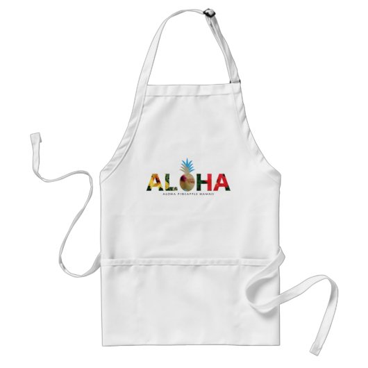 Tablier Aloha and pineapple Hibiscus pictures (Devant)