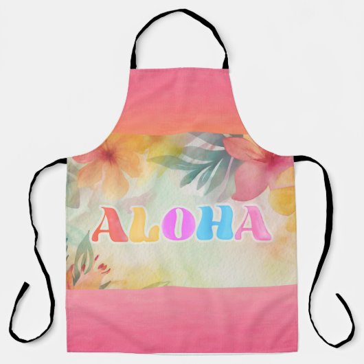 Tablier Aloha Hawaiian Floral Aquarelle (Recto)