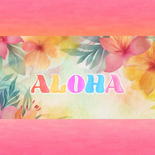 Tablier Aloha Hawaiian Floral Aquarelle