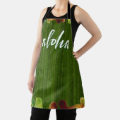 Tablier Aloha Tropical Hawai'i feuille lettrage vert (Insitu)