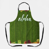 Tablier Aloha Tropical Hawai'i feuille lettrage vert (Recto)