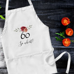 Tablier Alors quelle aquarelle positive Floral 60e anniver<br><div class="desc">Alors quelle aquarelle positive Floral 60e anniversaire Apron. Design floral avec script 60 alors quoi. Le design comporte une citation positive et drôle 60 alors que dans un script blanc et de beaux roses et brindilles d'aquarelle. L'tablier est idéal pour une femme célébrant son 60e anniversaire et a un sens...</div>