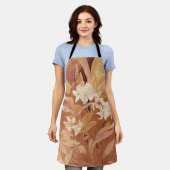 Tablier Alphonse Mucha Art Nouveau Détail floral (Porté)