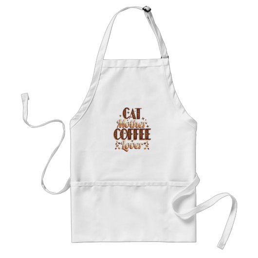 Tablier Amante du café et mère de chat (Devant)