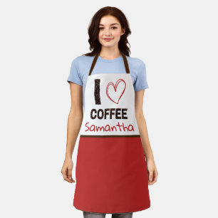 Tablier Amateur de café Nom personnalisé Conception de gra