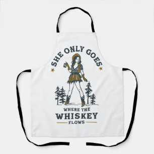 Tablier Amateur de whisky cowgirl western vintage drôle