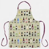 Tablier Amateurs de vin Bouteilles avec des noms imbriqués (Recto)