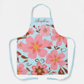 Tablier Ambiance florale rose - Fleurs Pastel Vibes-Retro (Recto)