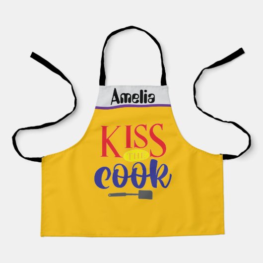 Tablier Amelia embrasse le cuisinier (Recto)