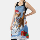 Tablier American Akita Noël Festival scène de neige (Insitu)