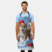 Tablier American Akita Noël Festival scène de neige (Porté)